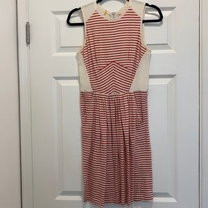 Rebecca Taylor striped red and cream dress, XS, has pockets